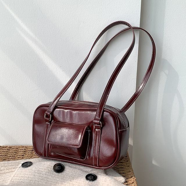 Shoulder Bag Faux Leather Plain