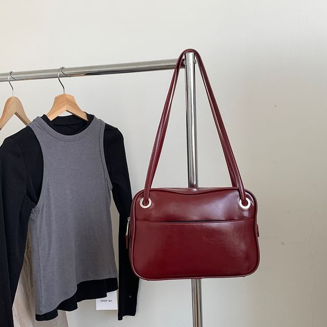 Faux Plain Bag Leather Tote