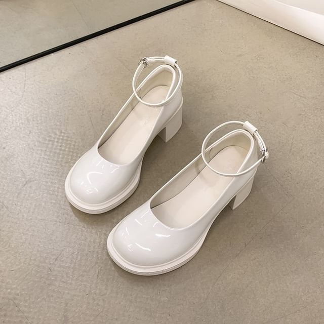 Strap Chunky Pumps Heel Jane Ankle Mary