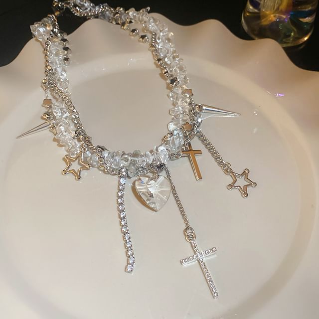 Pendant Necklace CZ Rhinestone