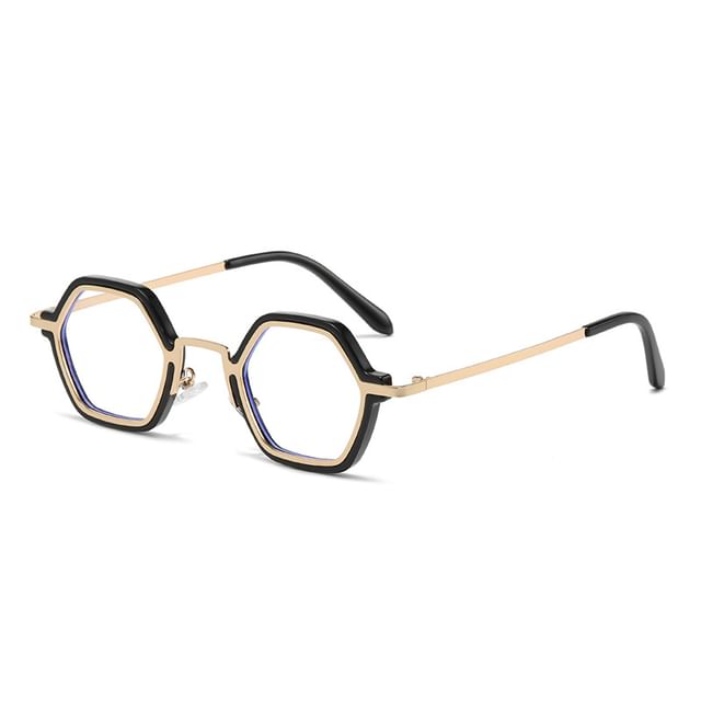 Frame Blue Light Eyeglasses Geometric Blocking Metal