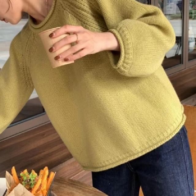 Sweater Neck Crew Plain