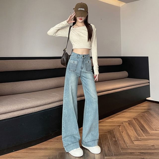 Washed (Various Designs) High Rise Loose Jeans Fit