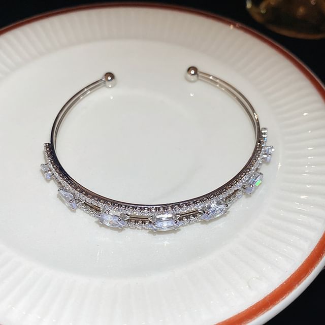 Rhinestone Bangle Open