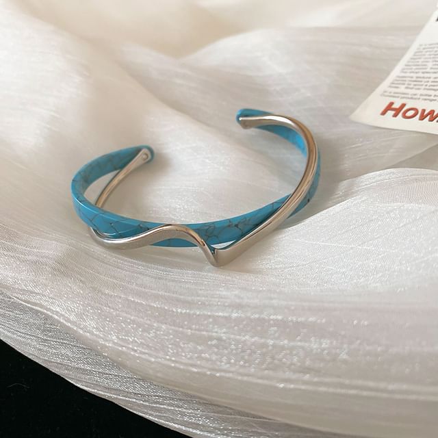 Print Twisted Bangle Leopard Open /