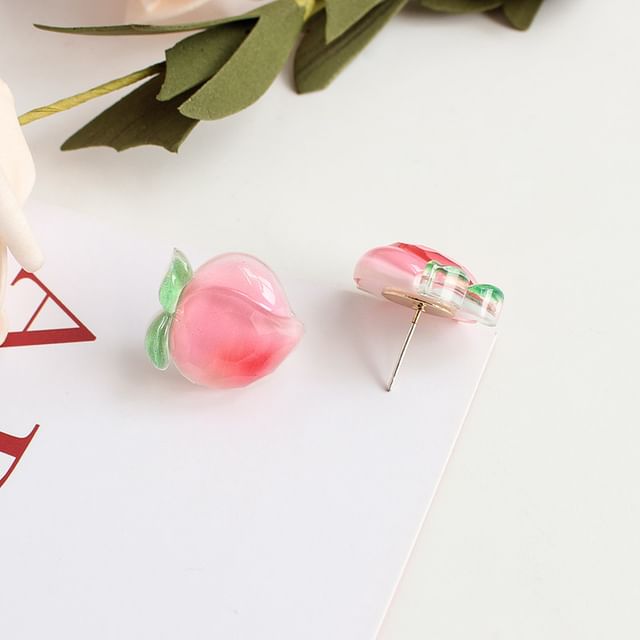 Stud Clip Earring On Peach /