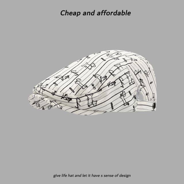 Newsboy Dog Cap Print