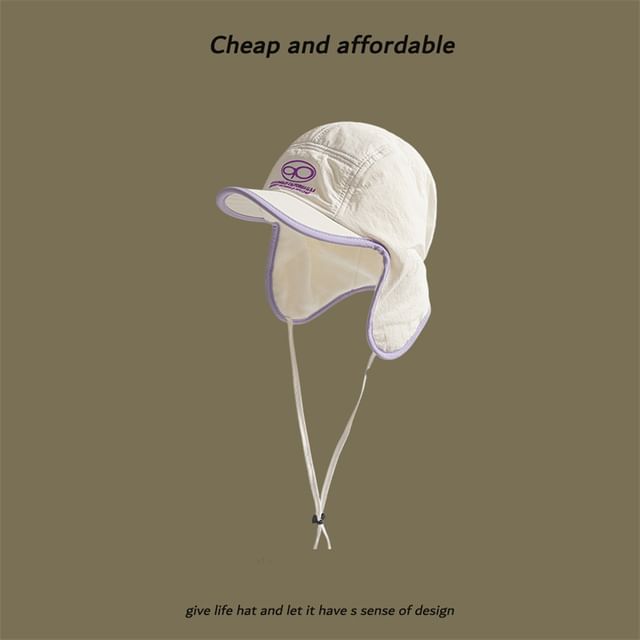 Lettering Hat Print Trapper