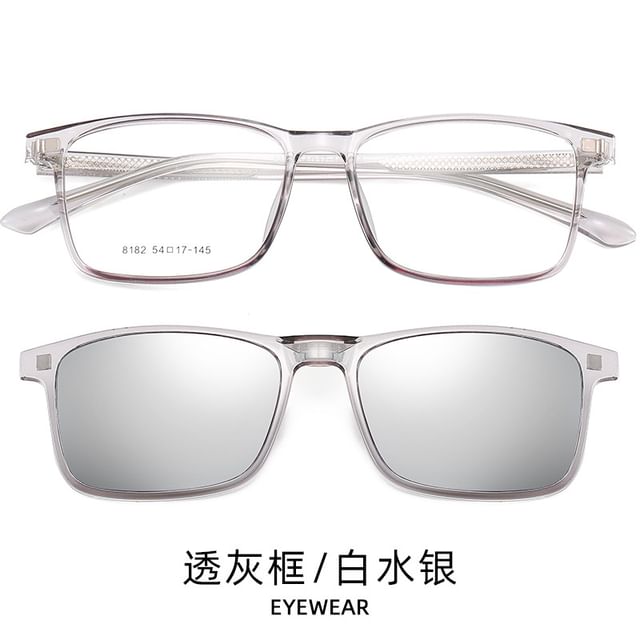 with Square Glasses Clip On Sunglasses