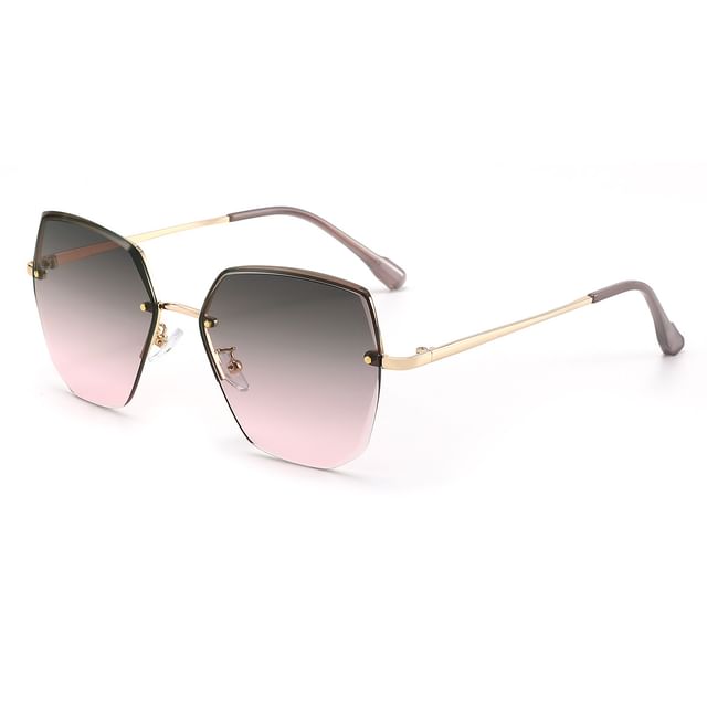 Oversized Geometric Sunglasses Rimless