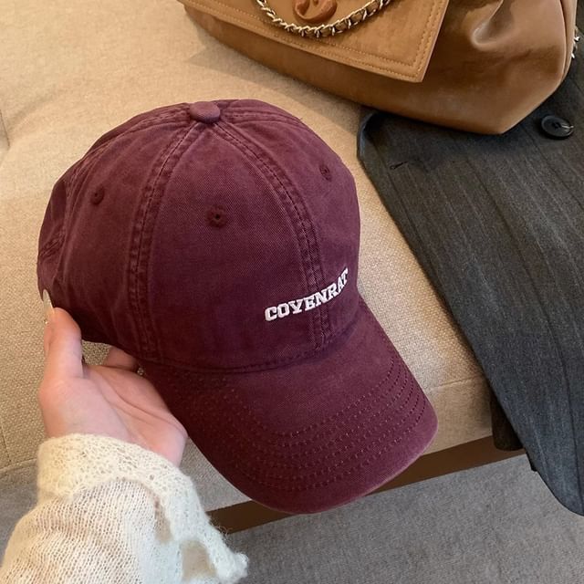 Washed Cap Baseball Lettering Embroidered