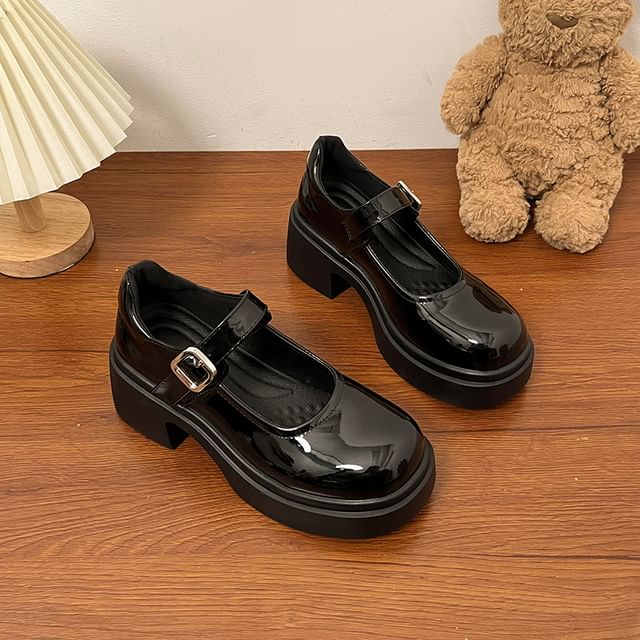 Jane Shoes Plain Platform Mary