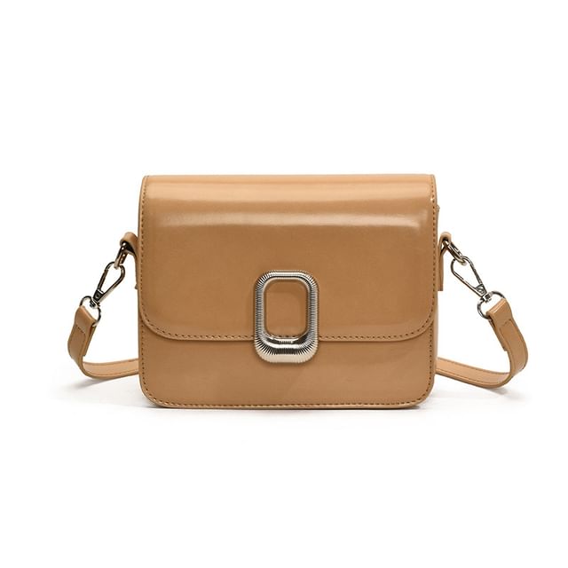 Faux Leather Crossbody Flap Bag