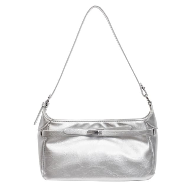 Leather Shoulder Bag Shiny Faux