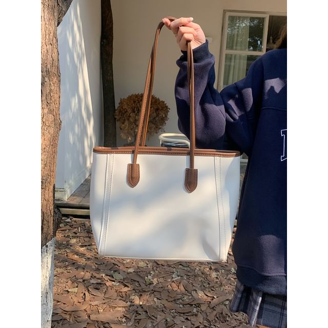 Bag Faux Leather Plain Tote