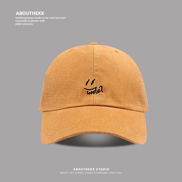 Smiley Cap Baseball Embroidered