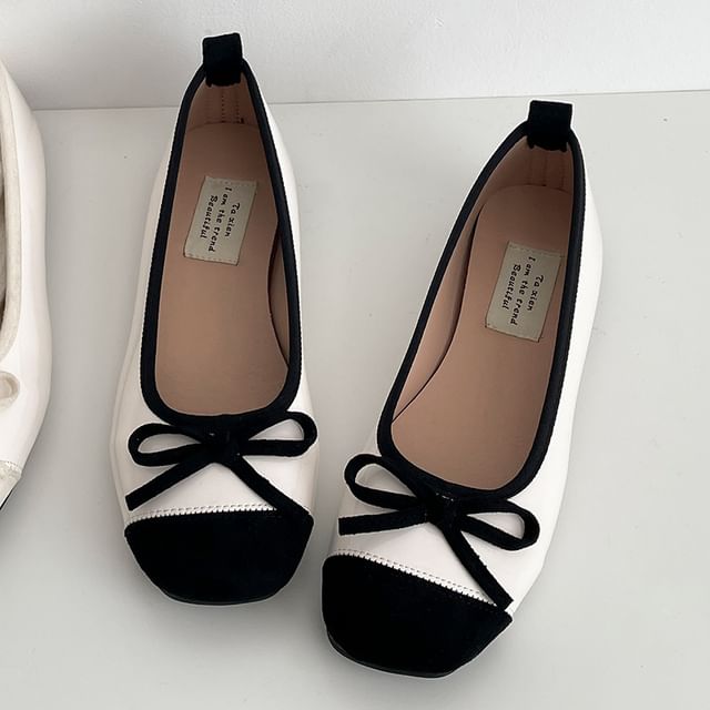 Flats Leather Bow Patent