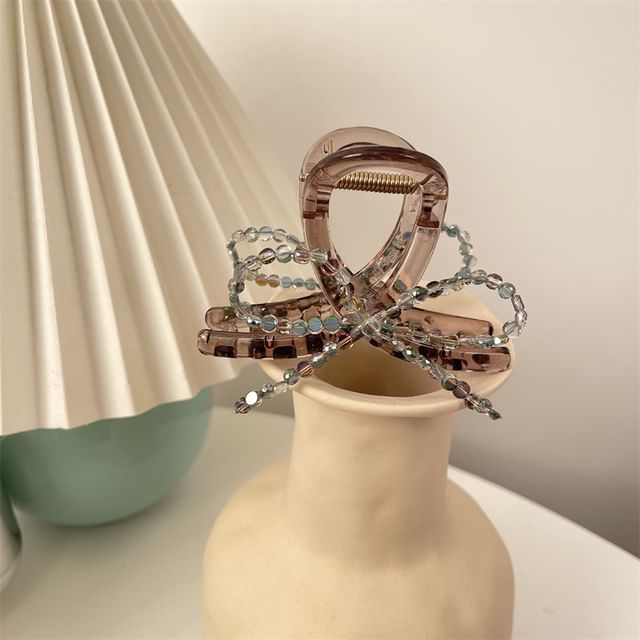 Hair Acrylic Beaded Bow Claw