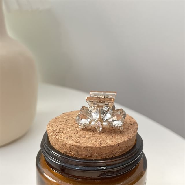 Pearl Rhinestone Claw Hair Faux Acrylic