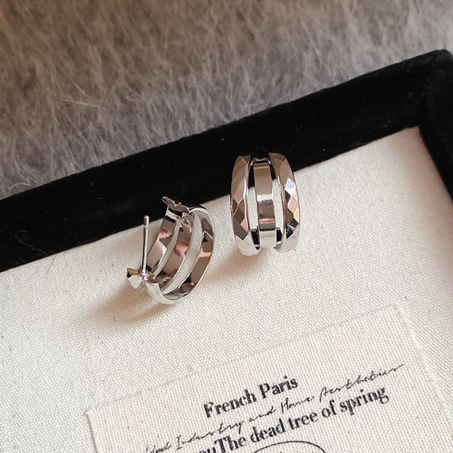 Geometric Layered Hoop Earring