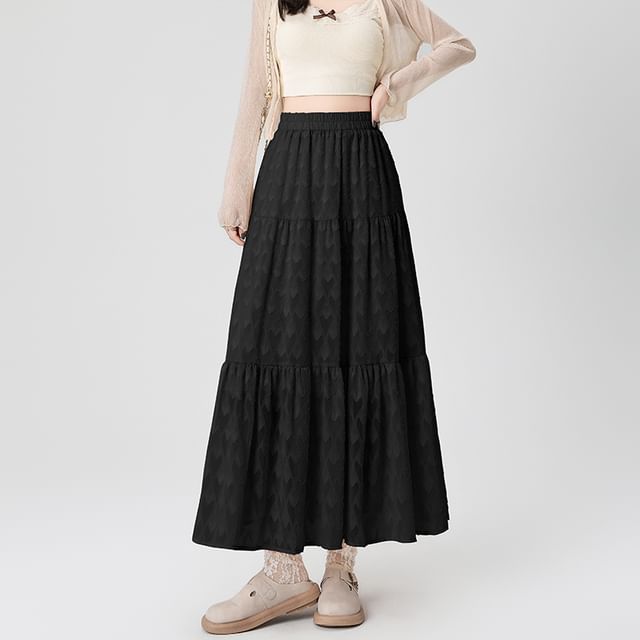 Skirt A-Line High Waist Patterned Midi