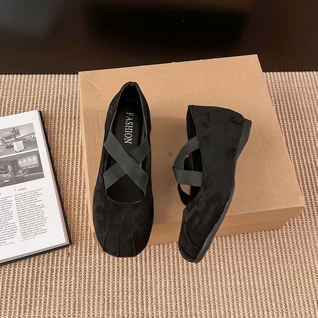 Wedge Hidden Strap Cross Jane Mary Shoes