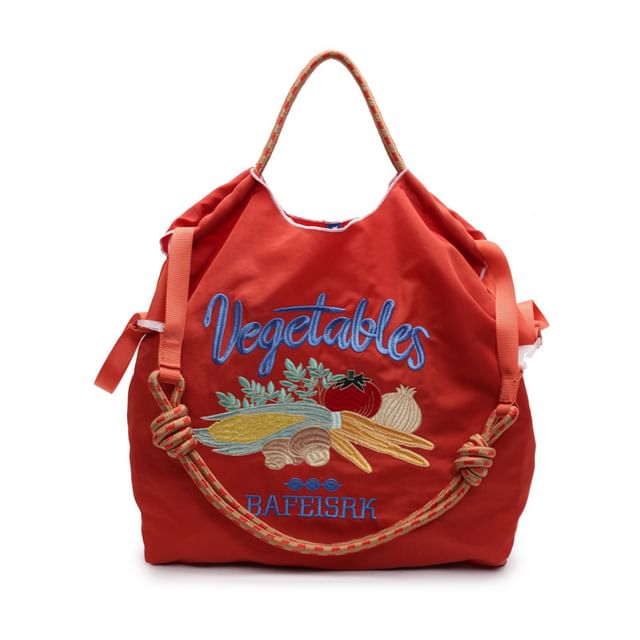 Tote Bag Vegetable Embroidered