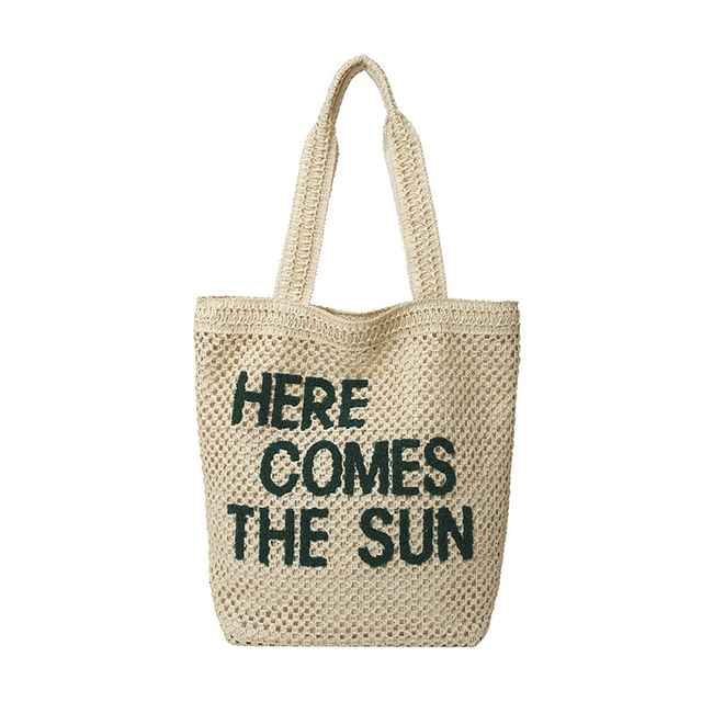 Woven Letter Embroidered Bag Tote