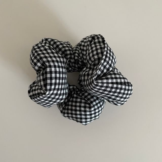 Padded Plaid Scrunchie