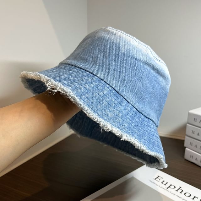 Distressed Denim Bucket Hat