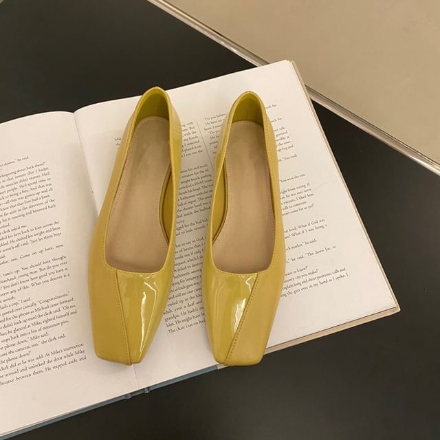 Flats Square Toe Faux Leather