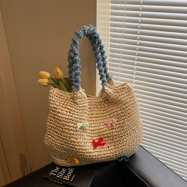 Tassel Bag Tote Strap Bow Woven