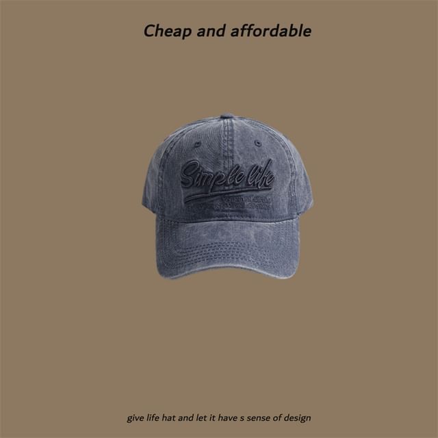 Washed Embroidered Letter Cap