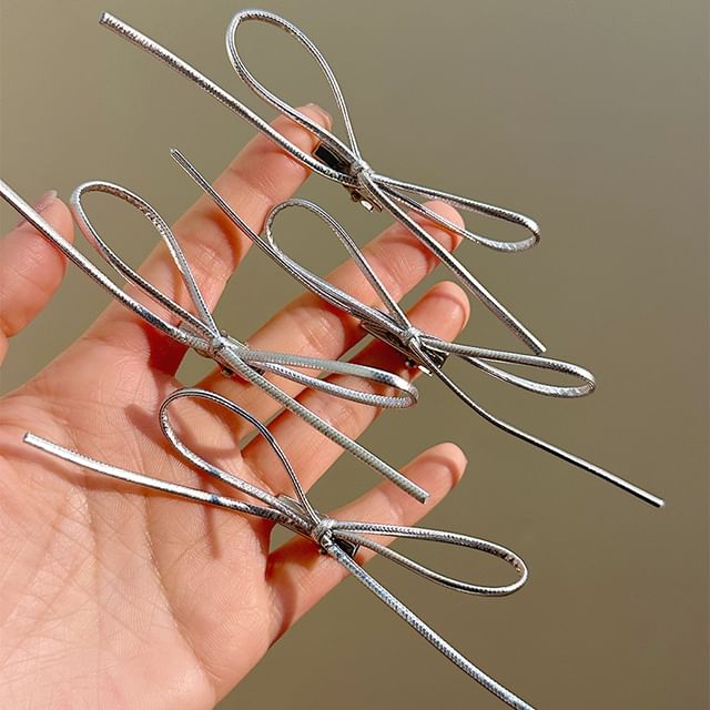 Metallic Hair Bow Clip Set