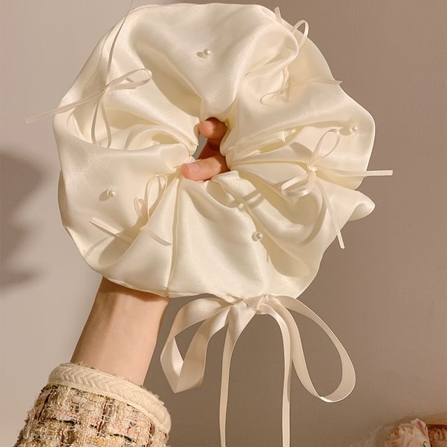 Scrunchie Plain Bow Satin