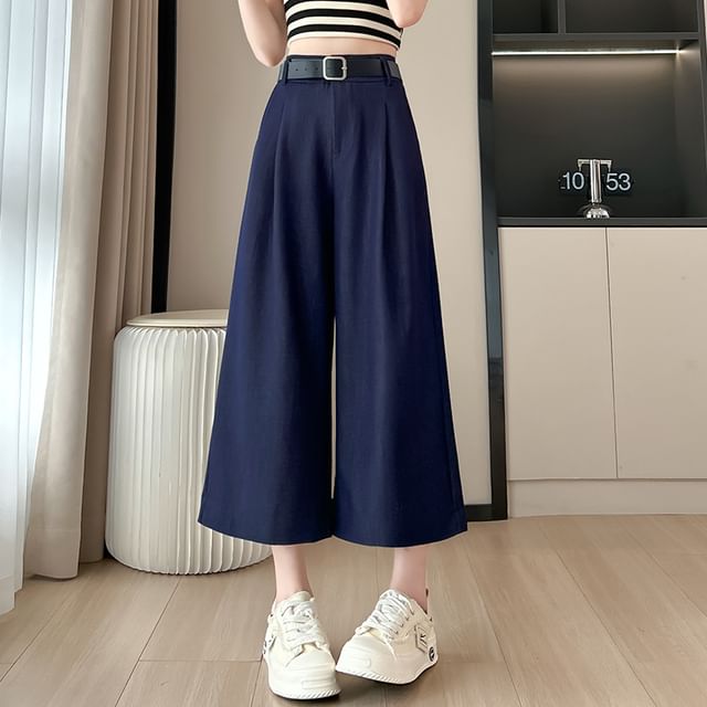 High Plain Waist Capri Wide Leg Pants Dress