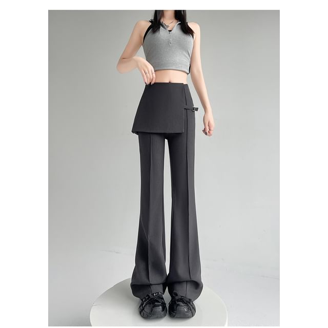 Designs) Suit (Various Overlay Skirt Flared High Buckled Pants Waist