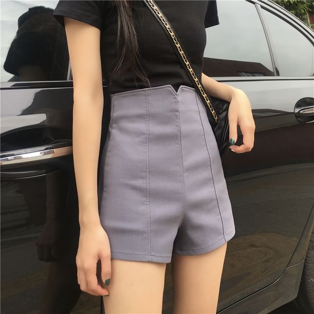 Waist High Shorts Dress Plain