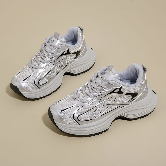 Panel Platform Mesh Sneakers