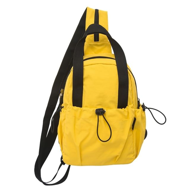 Plain Nylon Drawstring Sling Bag