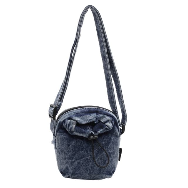 Drawstring Crossbody Phone Bag Mobile Denim
