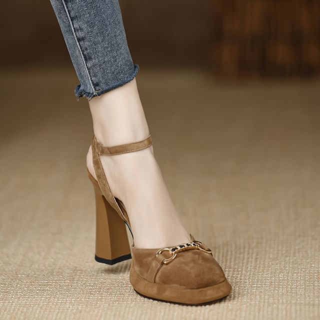 Heel Sandals Block Horsebit