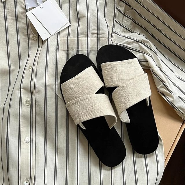 Canvas Slide Sandals Strap