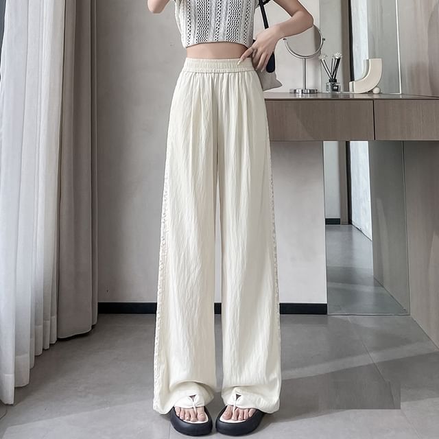 High Rise Panel Pants Wide Lace Leg