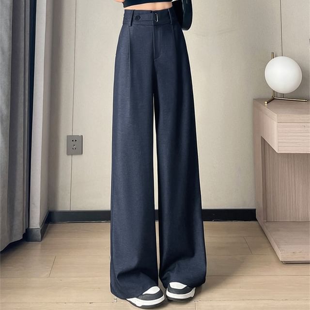 Wide Plain Leg Jeans High (Various Rise Designs)