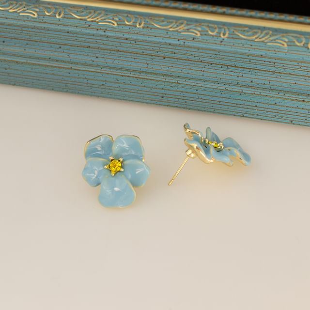 Alloy Earring / Floral Stud Ear Glaze Cuff