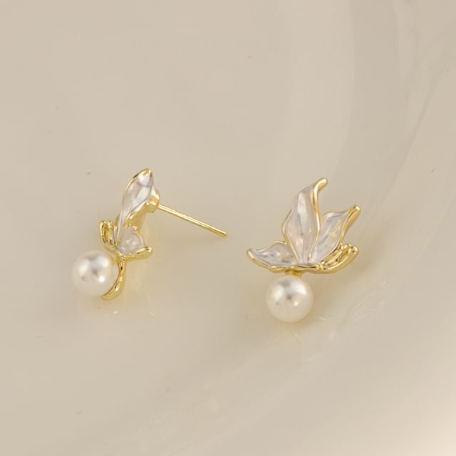 Earring Faux Alloy Butterfly Pearl / Cuff Drop Ear