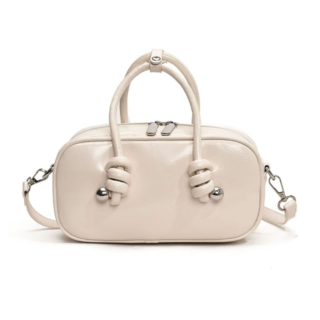 Bag Faux Top Leather Plain Handle Crossbody