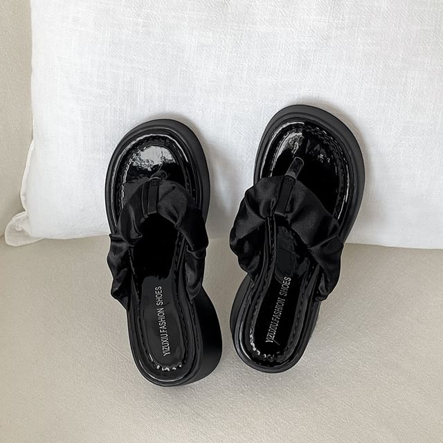 Thong Platform Ruched Sandals