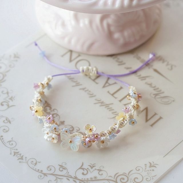 Bead Bracelet Flower String